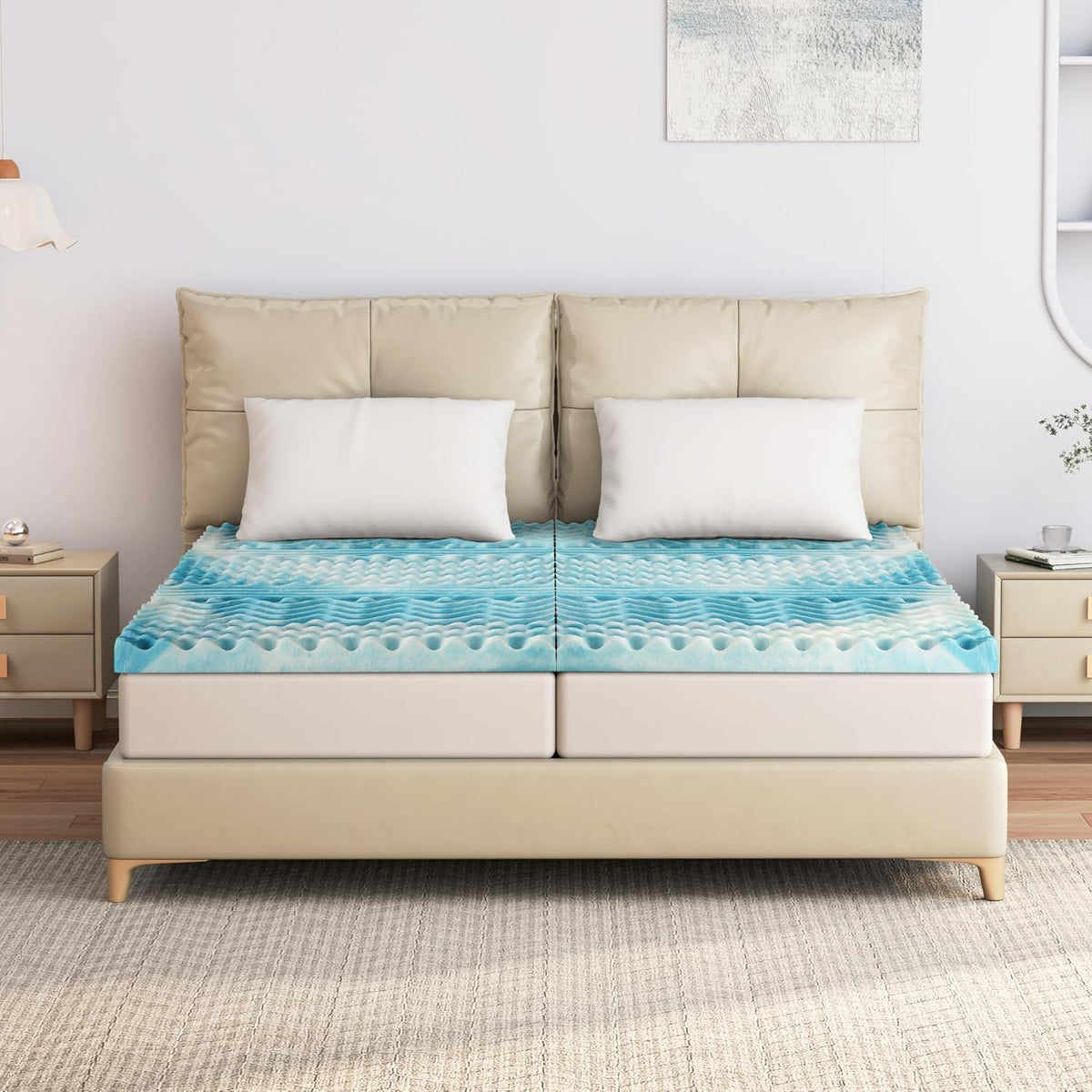 EGO HOME Matratzenauflage 180 x 200 cm – 5 cm hoch – 7-Zonen-Matratzenauflage aus Schaumstoff – CertiPUR-EU-zertifiziert