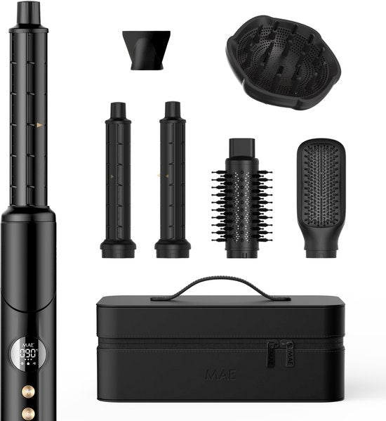 MAE® Airstyler PRO II + Diffusor – 6-in-1-Multistyler mit Lockenstab, Föhn, Lockenbürste und Glättbürste