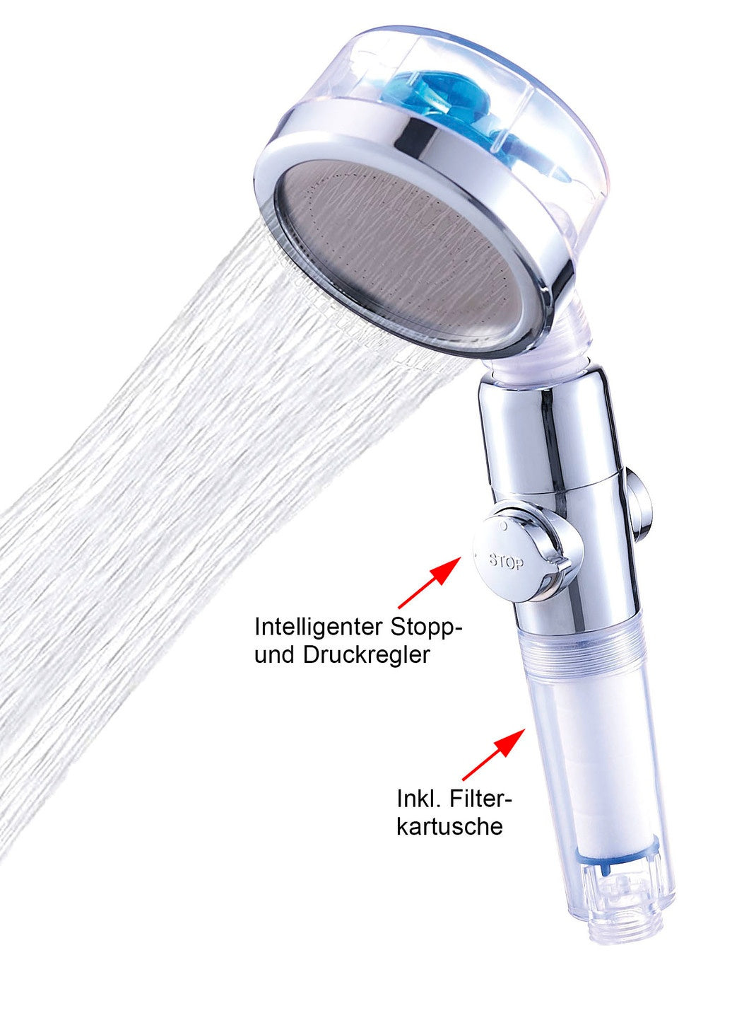 Aquadon EcoTornado Duschkopf – Blau