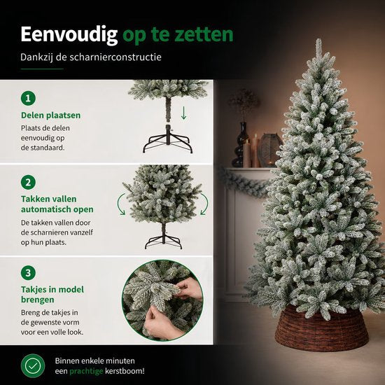 Black Box Trees Nagoya Weihnachtsbaum, grün, mattiert, mit Scharnierkonstruktion – Weihnachtsdekoration für den Innenbereich – Kunstbaum mit realistischem Aussehen – Höhe 180 x Durchmesser 108 cm