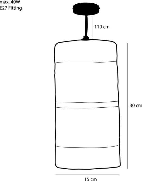 Mica Decorations Jinx Pendelleuchte - H30 x Ø15 cm - Jute - Schwarz