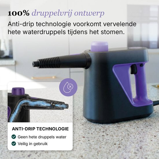 Motionflow 11-teiliger Handdampfreiniger PRO – Leistungsstarker 1000-W-Dampfreiniger mit 3,5 bar – Reinigungsgerät für Badezimmer, Sofa und Boden – Dampfreiniger zur Fleckenentfernung – 3 Meter langes Netzkabel