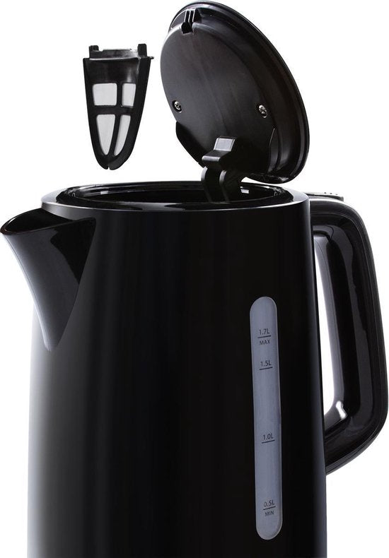 Tomado TWK1701B - Kunststoff-Wasserkocher - Schwarz - 1,7 Liter Fassungsvermögen - 2200 Watt - Wasserstandsanzeige