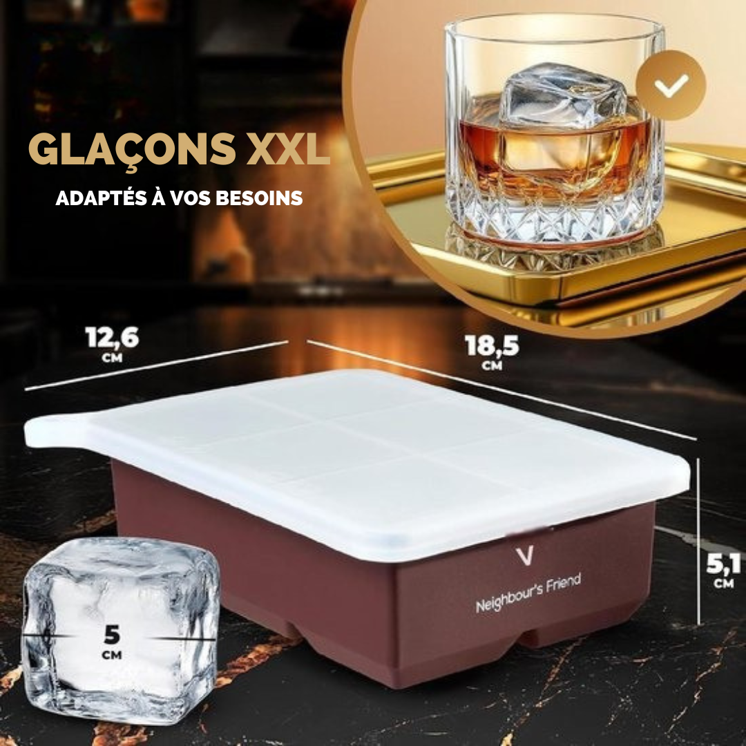 Neighbour's Friend Eiswürfelform - XXL-Silikonformen im 2er-Pack - Spülmaschinenfest - Würfel 5 x 5 cm - Braun