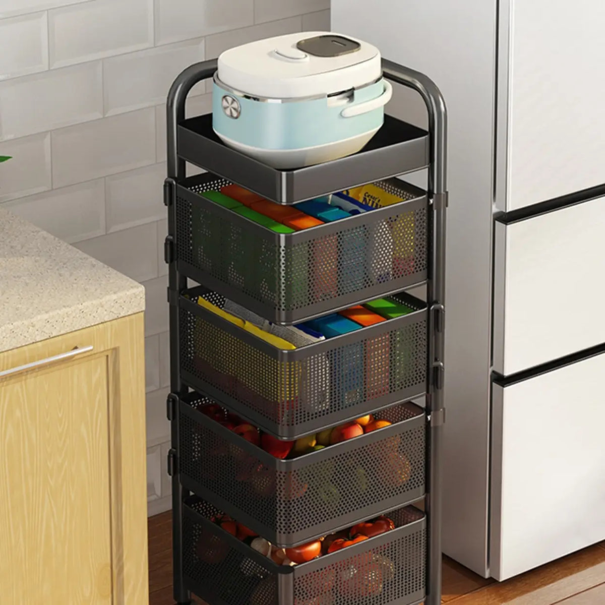 Maxcook MCWA253 Drehbares Küchenregal – 6 Ebenen