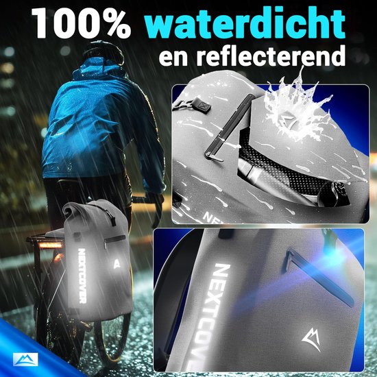 Nextcover 3in1 Gepäckträgertasche - wasserdichter Rucksack und Umhängetasche 25L - PVC frei