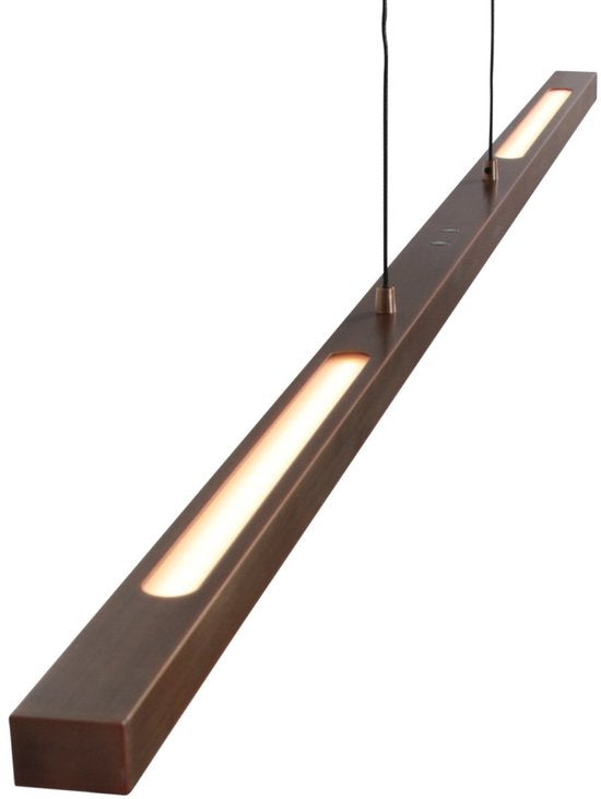 Hängeleuchte Bande 3994BR, bronzefarbene LED-Leuchte, 114 cm breit, mit höhenverstellbarem System von Steinhauer, stilvolles und modernes Design in warmer Farbgebung