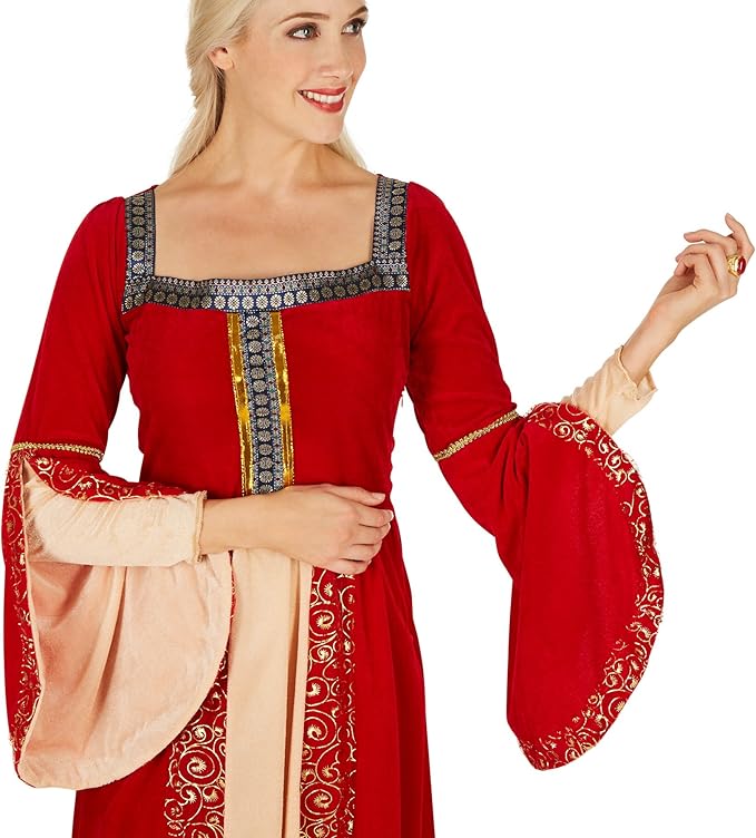 TecTake Queen Kostüm - Damen - XL - Roter Samt inklusive Krone