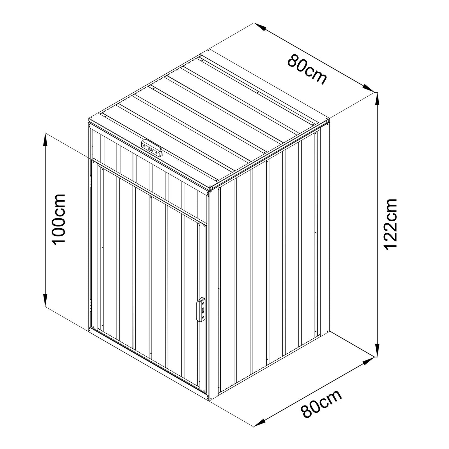 Axi Owen Container-Aufbau aus Metall, Anthrazit – 1 Container – 80 x 80 x 122 cm