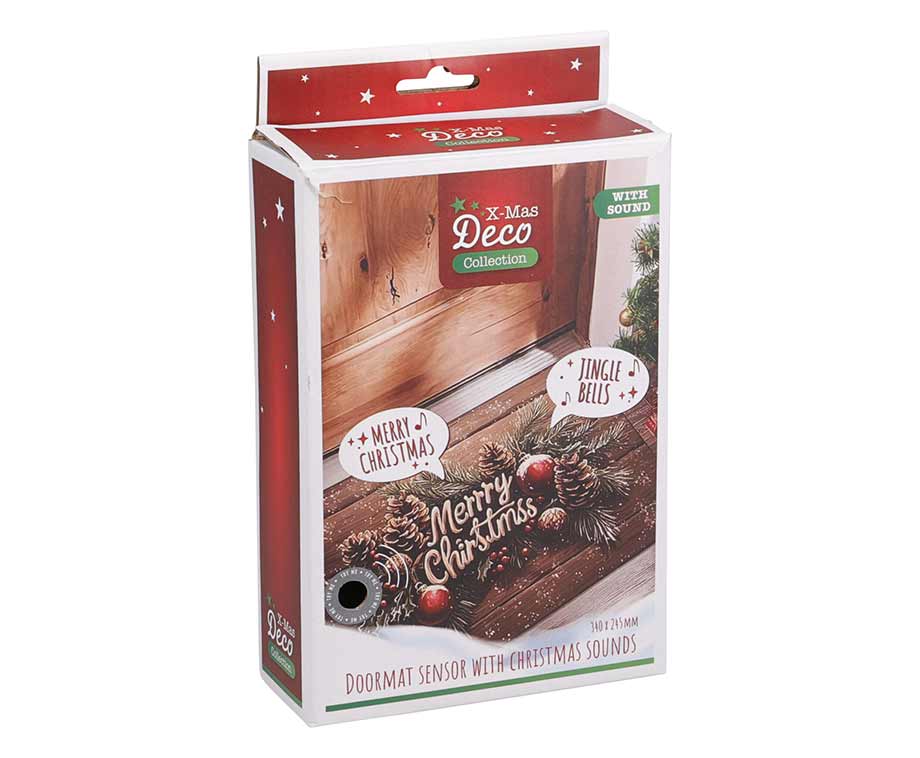 Merchant Christmas Fußmatte mit Geräuschsensor - 34 x 24,5 cm
