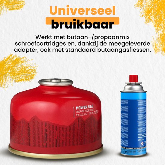 Ever Trex Gasbrenner - Campingkocher - Propan - Butan - 3500W - Auf Gas - 1 Gruben - Notfall - Notfallpaket - Campinggas - Gasfeuer
