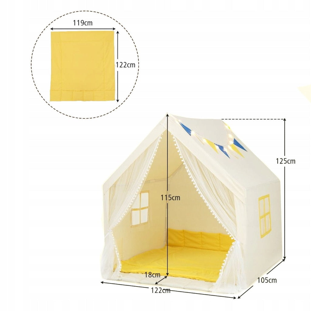 Coast Kinderspielzelt - Sternenlichter - Waschbare Matte - 122 x 105 x 125 cm - Beige