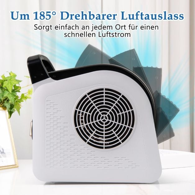 Coast Standventilator 130 W – 3 Geschwindigkeitsstufen – um 185° schwenkbar – 33 x 18 x 33 cm – Schwarz und Weiß