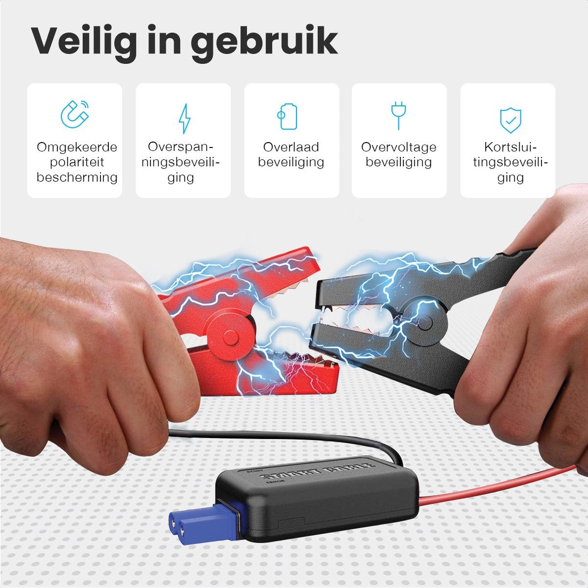 Auronic 12V Starthilfe für Auto 600A / 7.200 mAh 4-in-1 Starthilfe inkl. Tasche - Rot/Schwarz