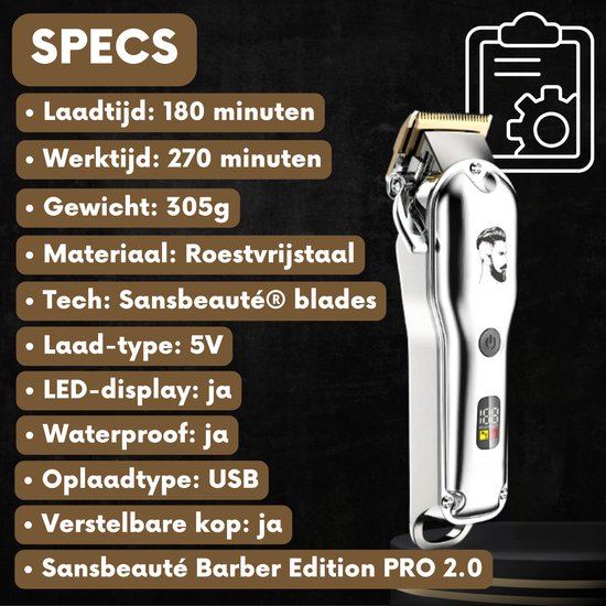 Professionelle kabellose Haarschneider - Haarschneider Herrenkopfhaar - Cheveux Haar - Haartrimmer - Friseur Haar Maschine - Haarschneider - Bart - Trimmgerät - Barbier Haarschneider - Barbier Trimmer - Friseur Kit
