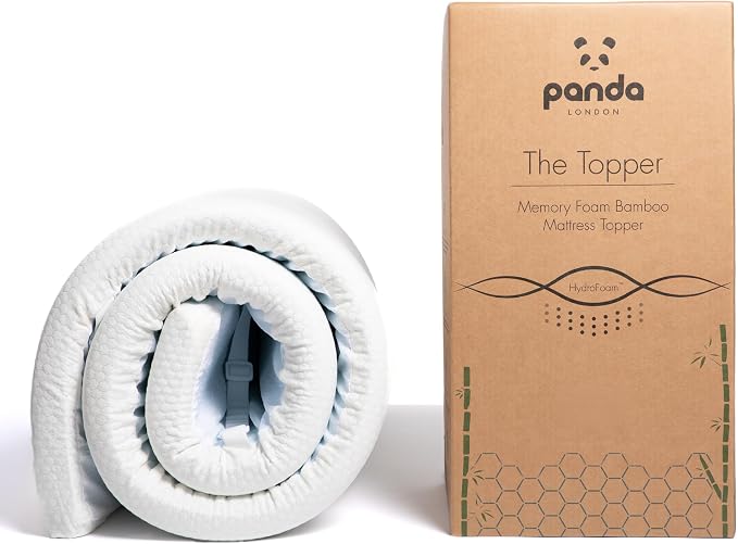 Panda Memory-Schaum-Matratzenauflage – Hydro Foam – Bambusbezug – rutschfest