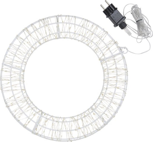 Arti Casa LED-Weihnachtskranz 38cm - Weihnachtsdekoration für Innen und Außen - Mit 480 LEDs und Timer - Weihnachtsdekoration für Tür oder Wand - Weihnachtskranz mit Lichtern - 220-240V