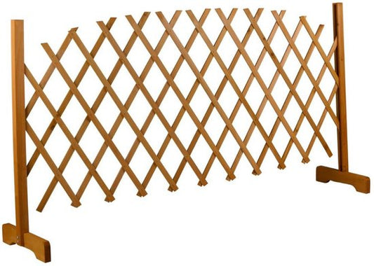 maxxpro Ausziehbares Hundegitter – Ausziehbares Sicherheitsgitter 26–124 cm – für Treppen oder Türöffnungen – Treppengitter ohne Bohren – Hundegitter für drinnen und draußen – Holz – 77 cm hoch