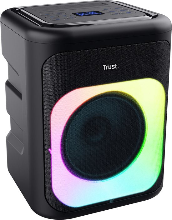 Trust Azura – Bluetooth-Lautsprecher – Partybox – Kabellos – RGB-Beleuchtung – Bis zu 11 Stunden Akkulaufzeit – Schwarz