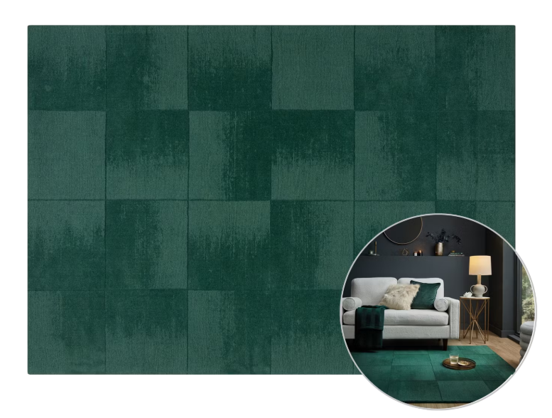 Flair Rugs Demi Check Ombre Teppich Grün - 200x290 cm