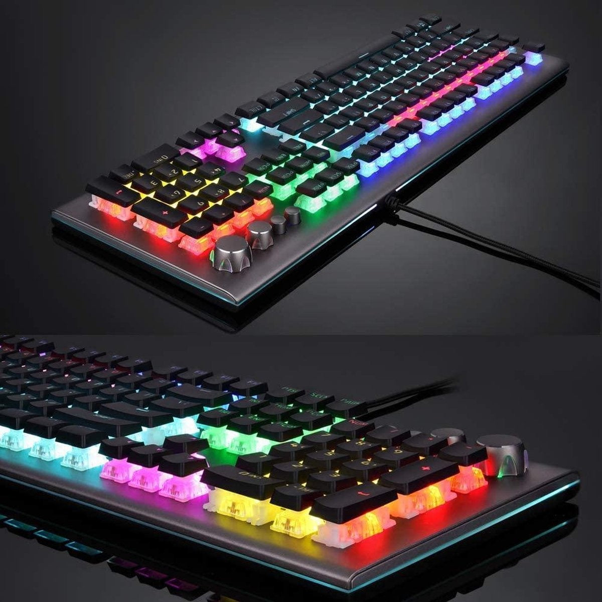 AULA S2096 RGB mechanische Gaming Tastatur - QWERTY - Schwarzer Schalter