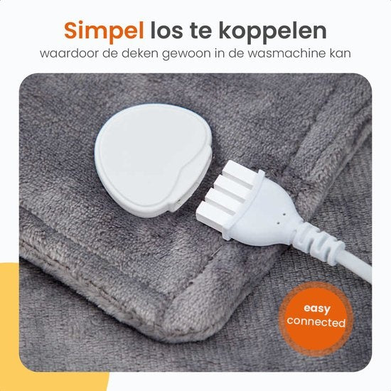 Goliving Heizdecke für Rücken und Nacken - Elektrische Heizdecke - 3 Heizstufen - Timerfunktion - Maschinenwaschbar - 100 Watt - 90 x 60 cm - Grau