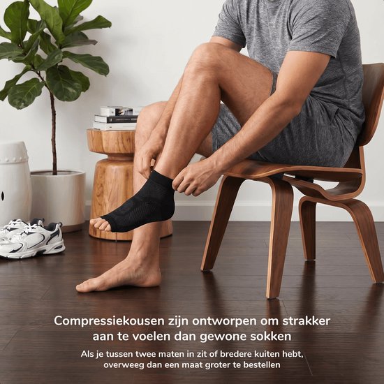 Alyze Kompressionssocken – 2 Paar – Größe 39–42 – Schwarz – Für Damen und Herren – Strümpfe – Bett – Schlafen – Sport – Socken – Laufen