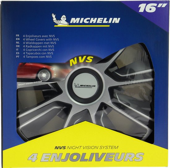 Michelin Radkappen 16 Zoll – silber/schwarz – 4 Stück