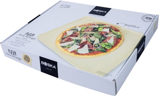 Boska Pizzastein Deluxe Rechteck - Für den Backofen - Knusprige Pizza - 40x32 cm - BBQ Zubehör