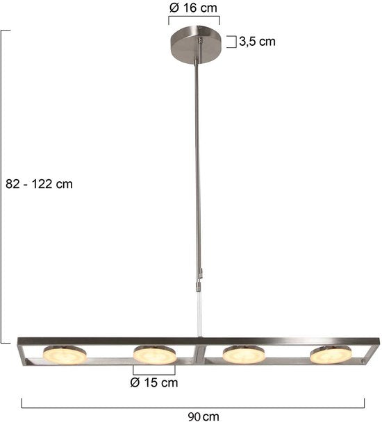 Hängeleuchte Soleil 3516ST aus Stahl, 4000 Lumen | Höhenverstellbar | Stainhauer | Designorientierte und funktionale Innenbeleuchtung