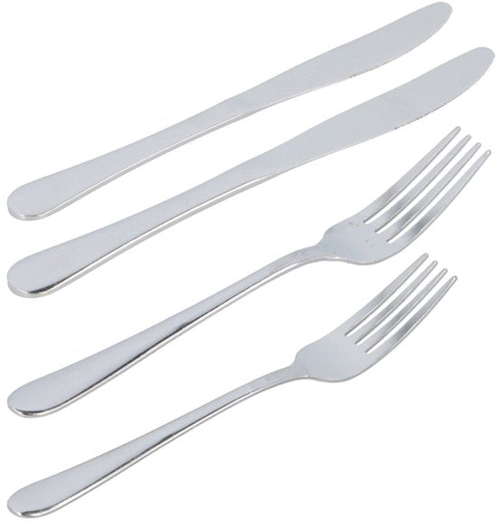 alpina Besteckset für 6 Personen – 42-teiliges Besteckset – Messer, Löffel, Gabeln, Teelöffel und Kuchengabeln aus Edelstahl – spülmaschinenfest – glänzendes Silber