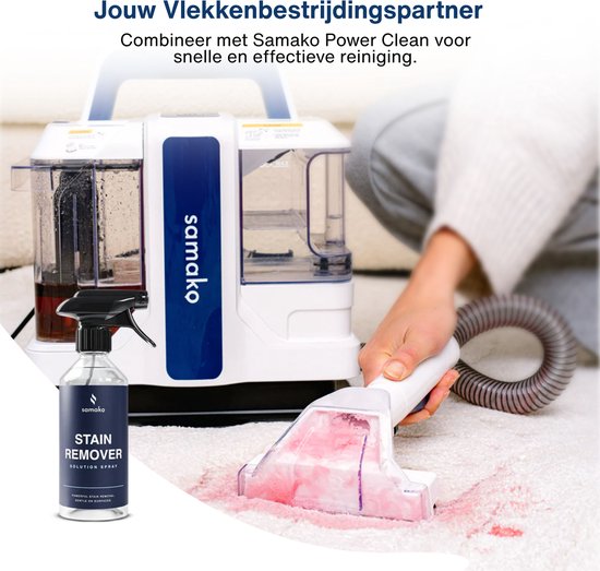 Samako Professioneller Teppichreiniger – Tragbarer Fleckenentferner – Sofareiniger – Möbelreiniger – Sesselreiniger – Staubsauger zum Entfernen von Haaren – Matratzenreiniger