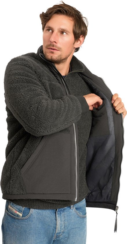 Mario Russo Teddy Jacket Stockholm - Herrenmantel - Wintermantel Herren - Weste Herren - Anthrazit - M