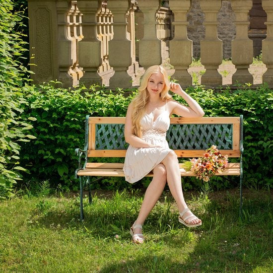 Gartenbank aus Gusseisen - Rautenmuster - 128 x 51 x 73cm