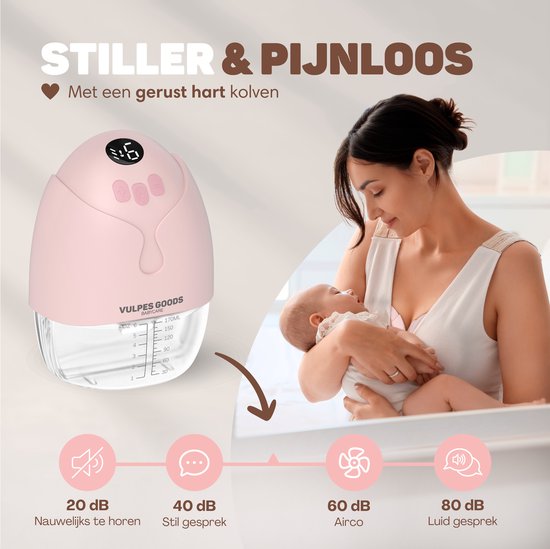 Vulpes Goods® BabyCare Hands-free Breast Pump - Tragbar - Doppelte elektrische Hands - 2 Stück - MAX Version