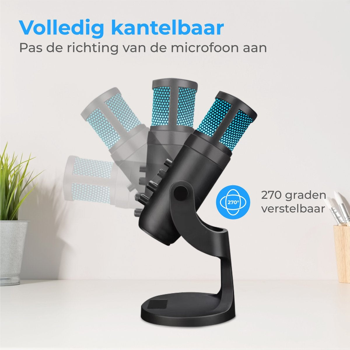 Nuvance - USB-Mikrofon mit Ständer - für PC und Gaming-Mikrofon - Streaming-Mikrofon - RGB