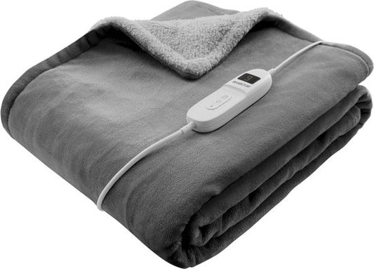 Inventum HB180G - Elektrische Wärmedecke - Wärmedecke - Decke - 1 Person - 180x130 cm - Fleece - Grau