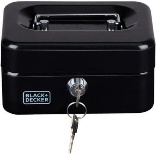 Black&Decker Geldkassette/Safe – 2 Schlüssel – schwarz – Stahl – Münzfach – 15 x 12 x 8 cm