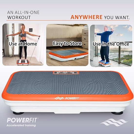 Vibro Shaper – Vibrationsplatte mit Oszillationstechnologie strafft den Körper – Powerplate trainiert alle Muskelgruppen – inklusive Power-Stretchbänder