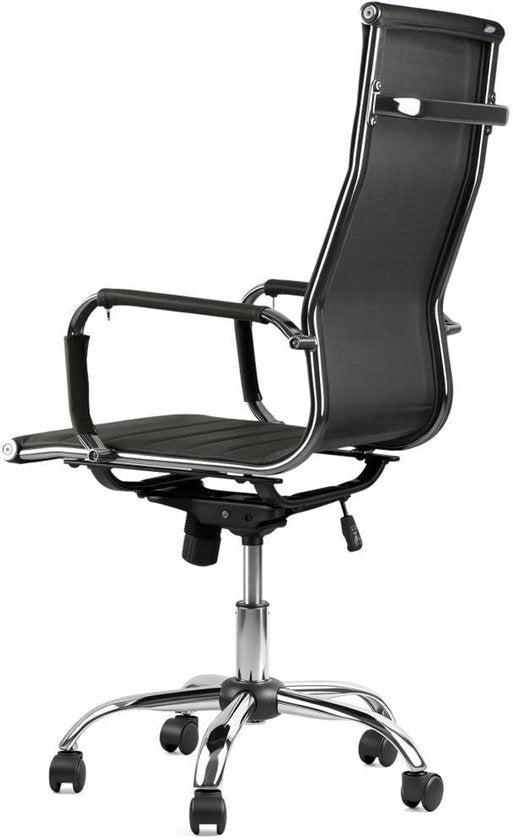 Feel Furniture – Luxuriöser Bürostuhl – Hohe Rückenlehne – Dunkelgrau mit silbernem Gestell