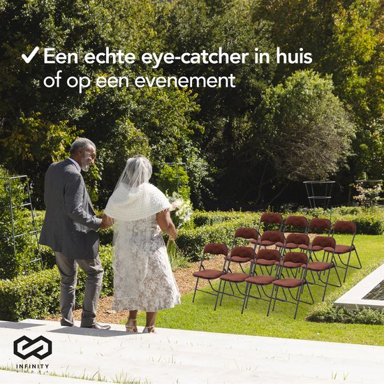 Infinity Goods Klapstoel - Vouwstoel - Fluweel - Eettafelstoel - Opklapbare Stoel - 43 x 47 x 80 CM - Stoel - Bruin
