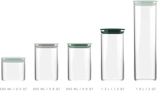 Joseph Joseph Editions Frischhalteboxen – Vorratsbehälter mit Ständer – 5er-Set – Grün