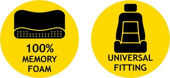 Dunlop Nackenstütze - Autositz Nackenkissen - 100% Memory Foam - Universal Fit - Schwarz