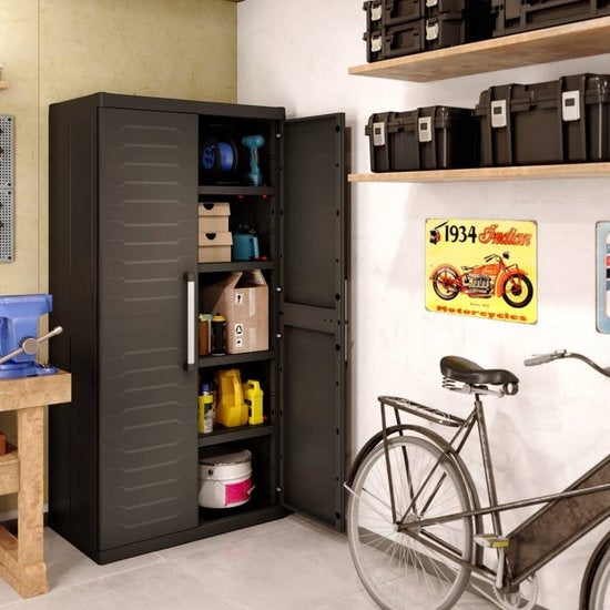 Keter Detroit XL Hochschrank - 4 Fachböden - 89x54x182cm - Schwarz