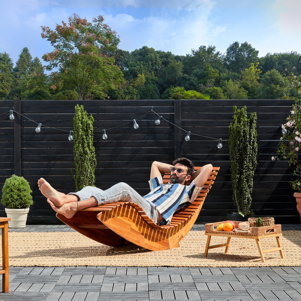 Casa Ergonomische Sonnenliege - Akazienholz FSC zertifiziert - 2 STÃœCK - 150x60x93cm