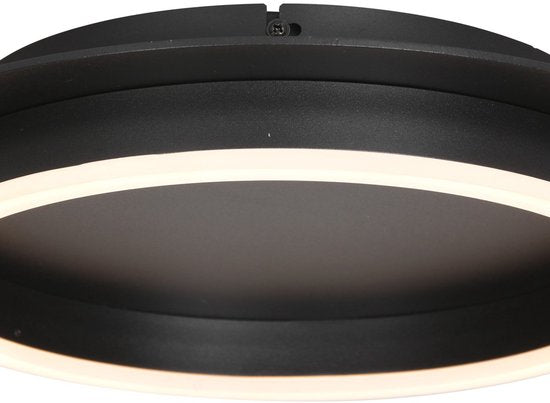 Deckenleuchte Ringlux 3655ZW, schwarze Deckenleuchte, Ø 32 cm, mit warmem LED-Licht, aus Metall und Kunststoff, trendiges Design, Marke Steinhauer