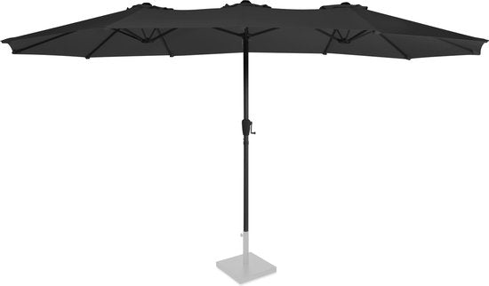 VONROC - Premium Sonnenschirm Iseo - 460x270cm - Doppelter Sonnenschirm - Langlebig - UV-beständiges Tuch - Inkl. Schutzhülle - Anthrazit/Schwarz