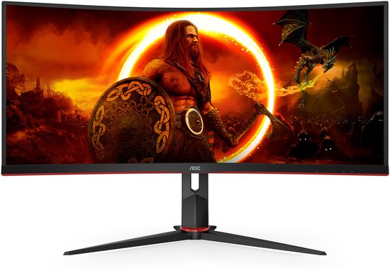 AOC CU34G2XP – Gebogener Ultrawide-Gaming-Monitor – HDR400 – USB-Hub – 180 Hz – 34 Zoll