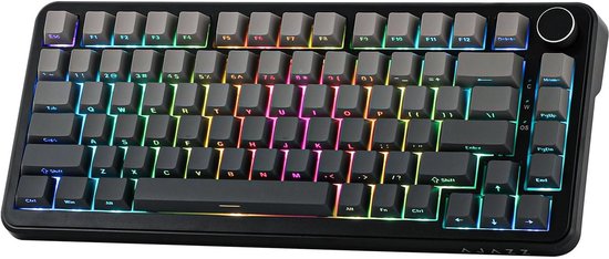 Ajazz RGB Mechanische Gaming-Tastatur - 75% kabelgebundene - Hall-Effekt Rapid Trigger - Seitlich bedruckte Tasten - Dichtung - Hot Swap - 8K Hz Polling Rate - QWERTY - 82 Tasten - Gradient Grey