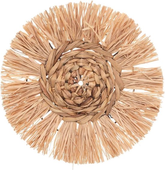 Atmosphera Wanddekorationsset – Raffia – Rund – 3 Stück